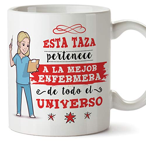 MUGFFINS Enfermera Tazas Originales de café y Desayuno para Regalar a Trabajadores Profesionales - Esta Taza Pertenece a la Mejor Enfermera del Unive