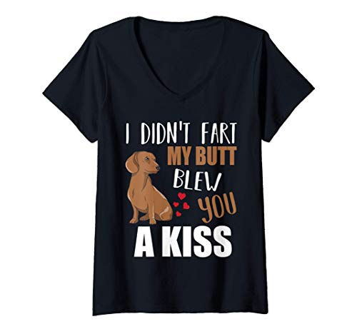 Mujer Dachshund Perro Salchicha Teckel No Me Tiré Un Pedo Camiseta Cuello V