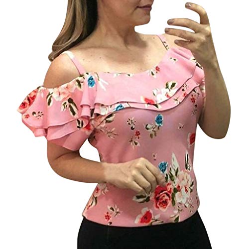 Mujeres Casual Estampado Floral O Neckline Blusa Camisa Nudo Tops de Manga Corta Mujeres Verano Camisetas Pullover Casual Camisa Manga Corta Cuello V Blusa Rayadas Patchwork Elástico Tops