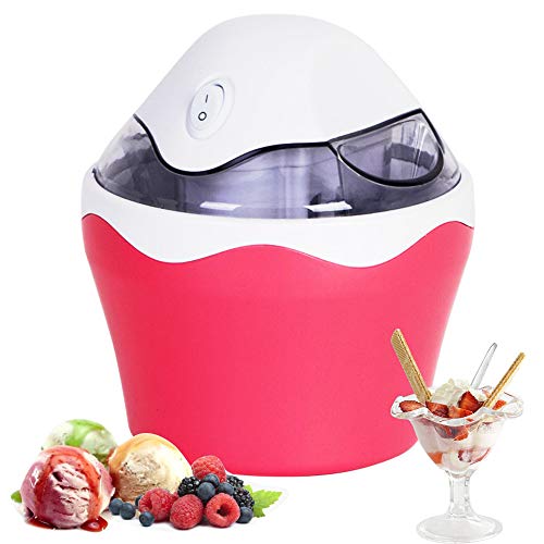 Multifuncional MáQuina De Helado De Fruta, Yogurtera Heladera Con Dispensador 500ML, Uso DoméStico MáQuina De Batido, Adecuado Para Helados, Batidos, Etc,Red