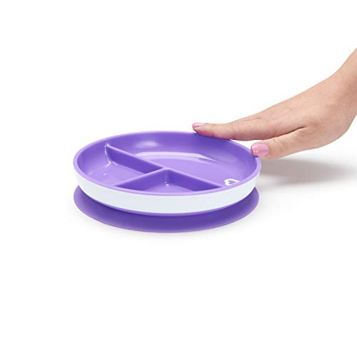 Munchkin - Platos de ventosa divididos Stay Put, rosa/morado