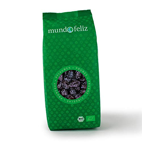 Mundo Feliz - Ciruelas ecológicas secas sin hueso, 2 bolsas de 500 g