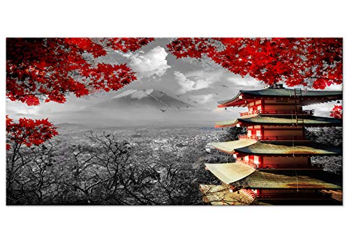 murando Cuadro en Lienzo Japon Japón 140x70 cm impresión en Material Tejido no Tejido impresión artística fotografía Imagen gráfica decoración de Pared Templo Japones c-C-0241-b-a