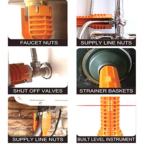 MXECO práctico grifo y sumidero de instalación del grifo del fregadero y la herramienta de instalación de cocinas y baños herramienta multifunción llave de tubo