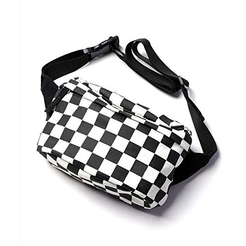 MxZas negro y blanco moda pecho bolsa plátano bolsa neul marca cintura tendencia hip hop bolsa Jzx-n