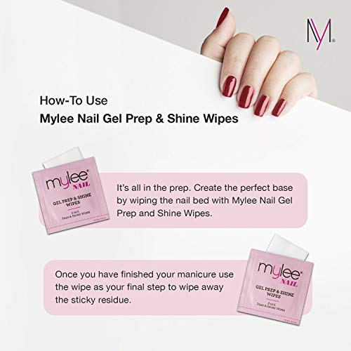 Mylee 200 Toallitas para Preparación y Acabado de la Manicura de Gel, Limpiador de Esmalte y Residuos Pegajosos para Uñas de GEL LED UV, Limpia la Base de la Uña Antes de la Manicura o Pedicura