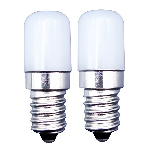 MZMing [2 Pack]E14 LED Bulbo 1.5W Máquina de Coser Bombilla de Reemplazo para 15W Lámpara Halógena Brillante Blanco Cálido 2700K 120lm-No Regulable Calor Bajo Usado para Refrigerador/Máquina de Coser