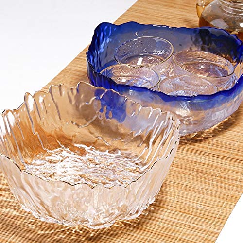 N / A Teaware Martillo de Madera del Grano del té Hecho a Mano de Lavado de Cristal de té japonés Set Accesorios Irregular Ensalada de Verduras Bowl, for Hogares Oficina ect (Color : Color1)