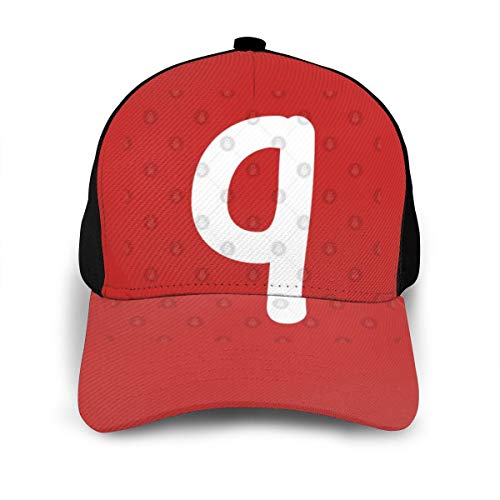 N/ Letter Q - Gorra de béisbol (mayúsculas, letras del alfabeto Q, monograma), color negro