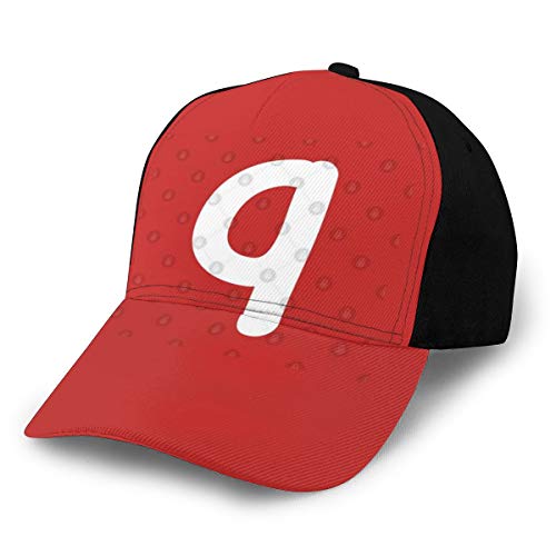 N/ Letter Q - Gorra de béisbol (mayúsculas, letras del alfabeto Q, monograma), color negro