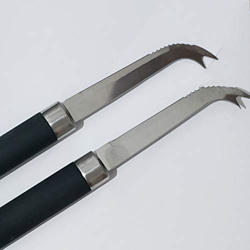 N/A. BIGDOM Pack de 2 Elegantes Cuchillos Queso Calidad Profesional, Acero Inoxidable, Cortador de Queso, Cuchillo de Punta Doblada