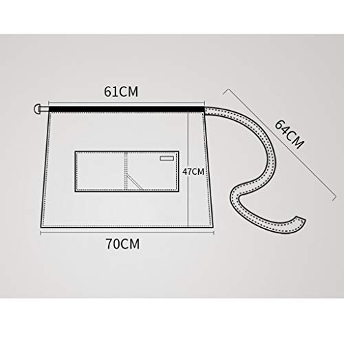 N\A Delantal de Cocina Ajustable de algodón con Bolsillos y Lazos Extra Largos para Mujer, Delantal, Berenjena,Negro
