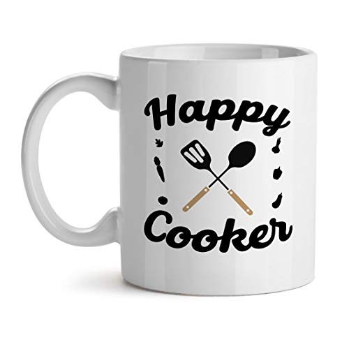 N\A Happy Cooker Chef Hobby Restaurant Owner - Regalo de Taza de café de té de Oficina Popular único Inspirador