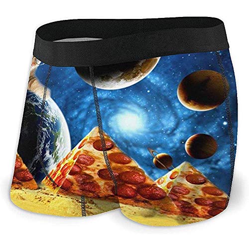 NA Ropa Interior Calzoncillos Cortos para Hombres Calzoncillos Divertidos Pizza Pirámide Planet Space Cat Ropa Interior Absorbente con Pretina elástica Talla XL