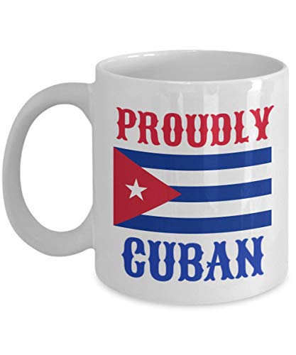 N\A Taza de café orgullosamente Cubana - Regalo de cumpleaños para Esposa Cubana Esposo mamá papá él Sus Hombres Mujeres Padre Madre Novio Novia Amigo Personalizado