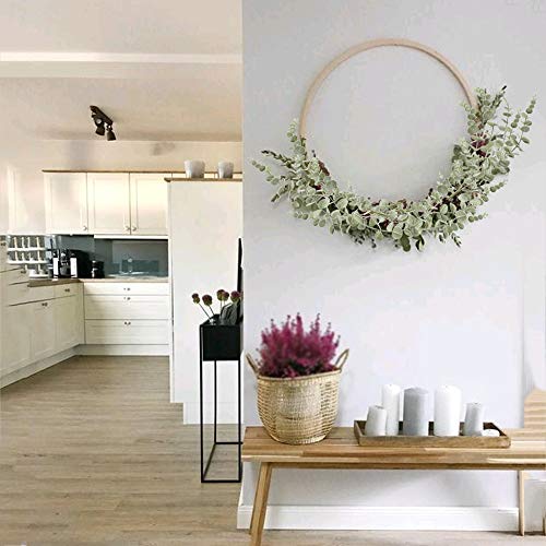 NAHUAA 4pcs Artificial Eucalipto Hojas Eucalipto Arbustos en Gris-Verde Artificial Planta para Casas Cocina Dormitorio Jardín Fiestas Temáticas Bodas Decoración (Gris)