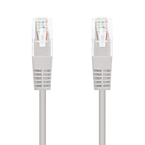 NANOCABLE 10.20.0405 - Cable de Red Ethernet RJ45 Cat.6 UTP AWG24, 100% Cobre, Gris, latiguillo de 5mts