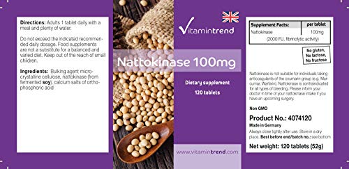 Nattokinase 100mg – Nattokinasa – 120 comprimidos