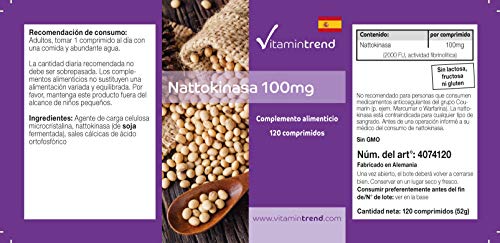 Nattokinase 100mg – Nattokinasa – 120 comprimidos