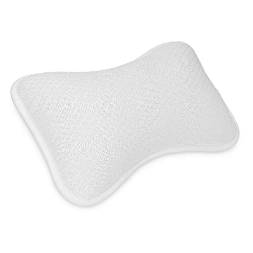 Navaris Almohada para bañera con ventosas - Cojín para el baño Jacuzzi Piscina SPA bañera de Hotel Antideslizante - para Cabeza y Cuello - Blanco