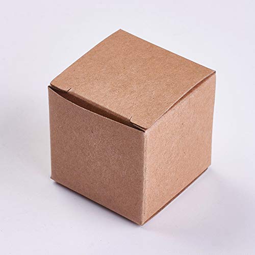 NBEADS 100 Unids Kraft Cajas de Regalo Cajas de Papel de Envoltorio de Regalo Caja de Empaque de Dulces para Decoración de Bodas Y Suministros para Fiestas de Cumpleaños, Darkgoldenrod, 3.8X3.8X3.8 Cm