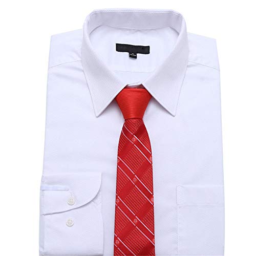 Neckchiefs Patrón de Rejilla roja Poliéster Textil Hombres Corbatas Flores Ideal para Bodas Misiones Danzas Novio Padrino de Boda Regalos 6 cm de Ancho