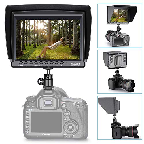 Neewer F100 Kit Monitor Campo Cámara:7" Ultra HD 1280x800 IPS Monitor Campo Pantalla+F550 Batería Repuesto+Micro USB Cargador+Estuche Transporte para Sony Nikon Olympus Panasonic