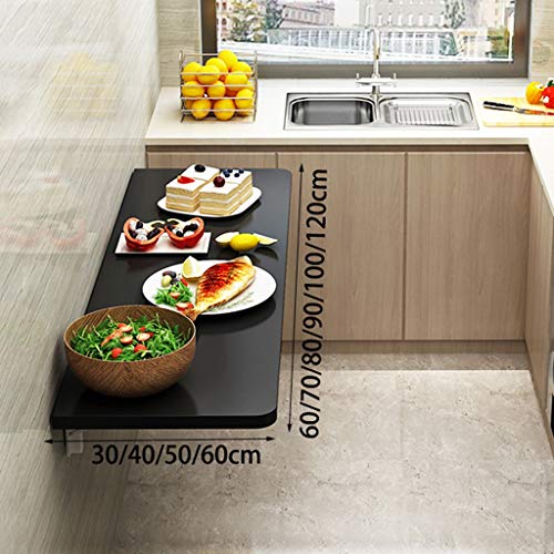 Negro de Pared Plegable Mesa de Tablero de melamina Comedor Mesa contra la Pared Inicio Pequeño Apartamento Cocina Operación Mesa de Comedor Mesa de Escritorio de la computadora (Size : 120 * 50cm)