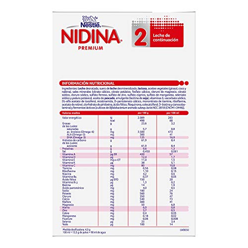 NESTLÉ NIDINA 2 Premium [PACK AHORRO] - A partir de los 6 meses - Leche de continuación en polvo - Fórmula para bebés - 1Kg