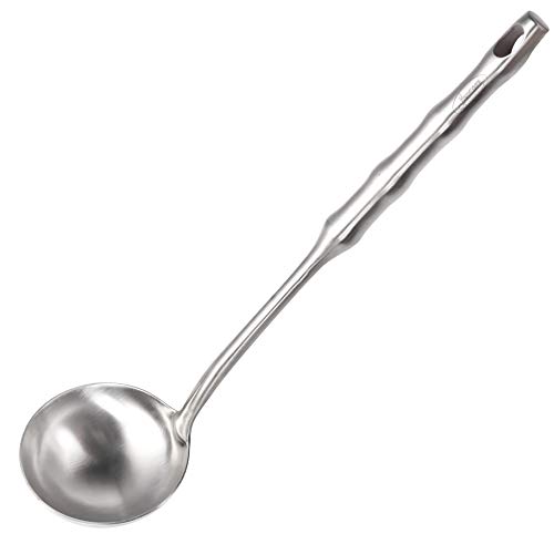 Newness Cazo para Sopa, 29.5 cm Cazo de Cocina, 304 Acero INOX, Cazo para Sopa con Mango Ergonómico al Vacío [Anticorrosión, Resistencia al Calor]