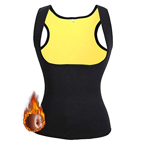 NHEIMA Faja Reductora Mujer Camisetas Sauna Adelgazantes para Mujer Chaleco de Neopreno Corset para Sudoración, Quema Grasa, Faja Abdomen, Tamaño M