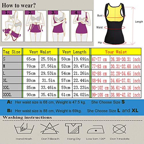 NHEIMA Faja Reductora Mujer Camisetas Sauna Adelgazantes para Mujer Chaleco de Neopreno Corset para Sudoración, Quema Grasa, Faja Abdomen, Tamaño M