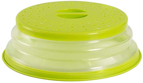 Nifogo Tapa Plegable para Microondas,Tapa microondas Plegable Colador,sin BPA y no tóxico,Salpicaduras,para Lavar Frutas (Verde)