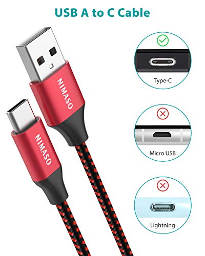 NIMASO Cable USB C 3A[4 Pack 0.3M+1M+2M+3M],Cable USB Tipo C para Carga y Sincronización Rápidas,Cargador Tipo C es Compatible con Samsung S10 S9 S8 A50 A70,Huawei P30 P20 Mate 20,Xiaomi Redmi Note 7…