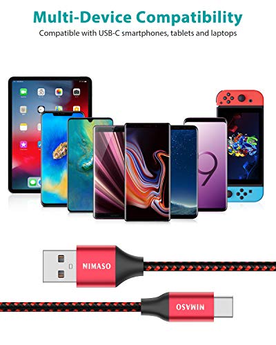 NIMASO Cable USB C 3A[4 Pack 0.3M+1M+2M+3M],Cable USB Tipo C para Carga y Sincronización Rápidas,Cargador Tipo C es Compatible con Samsung S10 S9 S8 A50 A70,Huawei P30 P20 Mate 20,Xiaomi Redmi Note 7…