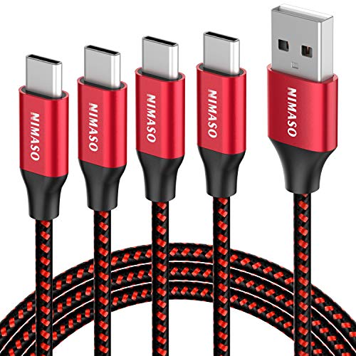 NIMASO Cable USB C 3A[4 Pack 0.3M+1M+2M+3M],Cable USB Tipo C para Carga y Sincronización Rápidas,Cargador Tipo C es Compatible con Samsung S10 S9 S8 A50 A70,Huawei P30 P20 Mate 20,Xiaomi Redmi Note 7…