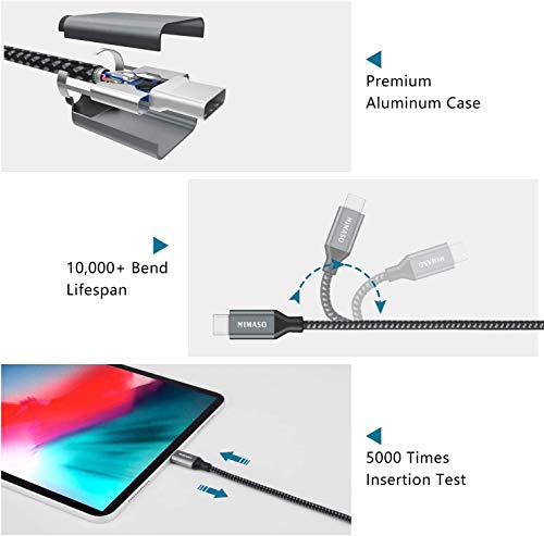 NIMASO USB C a USB C Cable 3M,Cable Tipo C de Carga Rápida 100W 20V/5A PD con E-Mark Chip y Cable de Datos para MacBook,MacBook Pro,iPad Pro 2020/2018,MacBook Air 2020,ChromeBook Pixel,Galaxy S20 S10