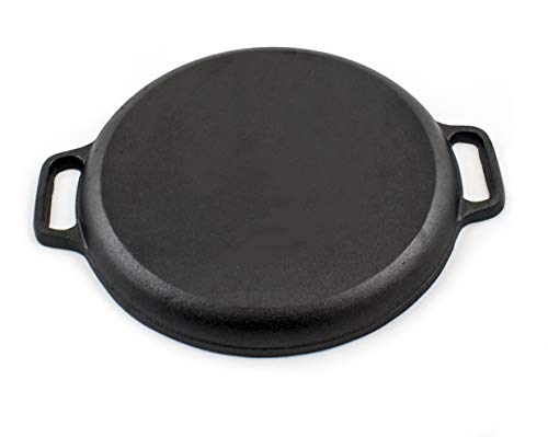 NJ - Sartén de hierro fundido antiadherente portátil para barbacoa (30 cm)