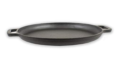 NJ - Sartén de hierro fundido antiadherente portátil para barbacoa (30 cm)