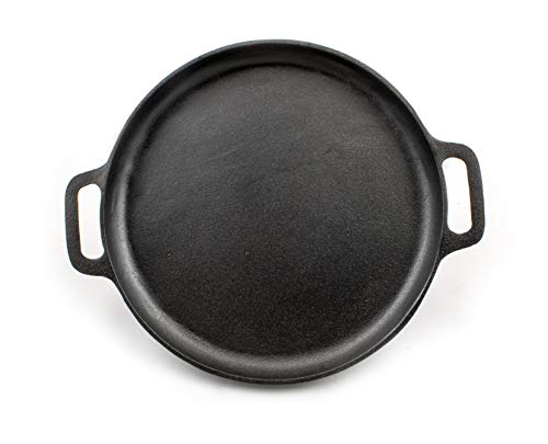 NJ - Sartén de hierro fundido antiadherente portátil para barbacoa (30 cm)