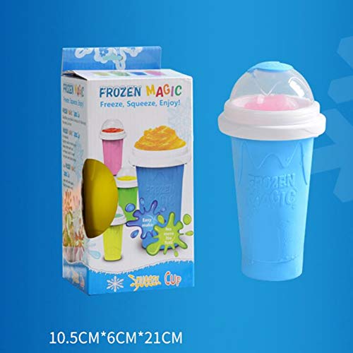 NOBGP 2 Piezas de Taza de Hielo DIY Slushy Maker, Taza de granizado de Silicona de Verano Caliente, Doble Capa, Pellizcar en Hielo, Favorito de los niños 301-400ML Summer Limited