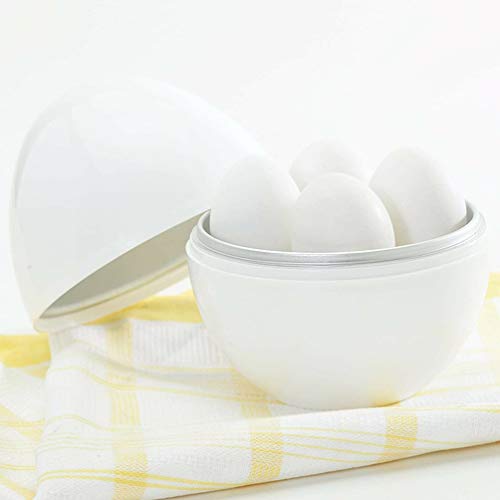 non-branded Hervidor de Huevos para Microondas 4 Huevos Duros Cocidos para Huevos Duros O Blandos sin Necesidad de Perforar Utensilios de Cocina