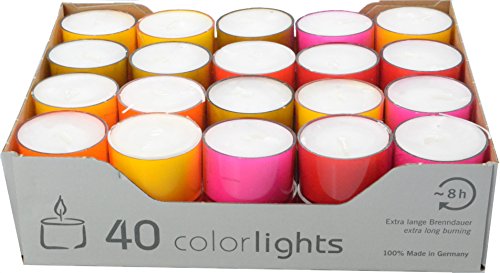 Nordlicht Kerzen Winter Lights - Juegos de 40 Velas, Tiempo de consuma 8 Horas