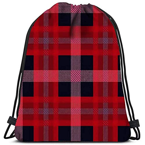 Not Applicable Saco De Gimnasio Deporte,Bolsas De Cuerdas Gimnasio,Mochila con Cordón,Tartan Athletic Pull String Bag para Viajes Escolares Compras Yoga Playa