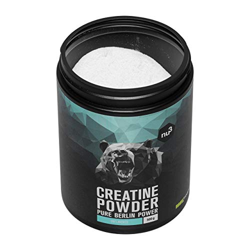 nu3 Creatina en polvo - 500g de creatina pura - 100% mono hidrato Creapure - Fuente segura de energía rápida - Uso especial para atletas - Ideal para mejorar el rendimiento durante el entrenamiento