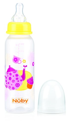 Nuby ID1486 Botella Impresa con Cuello Estándar, 240 ml, Multicolor