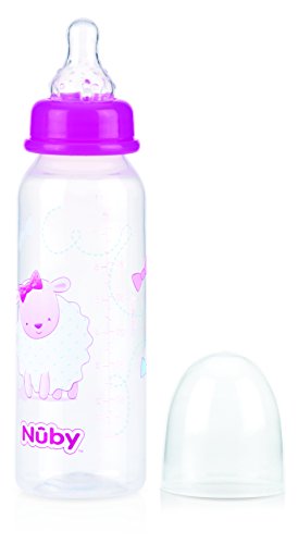 Nuby ID1486 Botella Impresa con Cuello Estándar, 240 ml, Multicolor