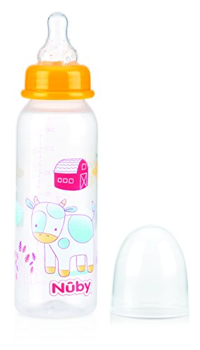 Nuby ID1486 Botella Impresa con Cuello Estándar, 240 ml, Multicolor