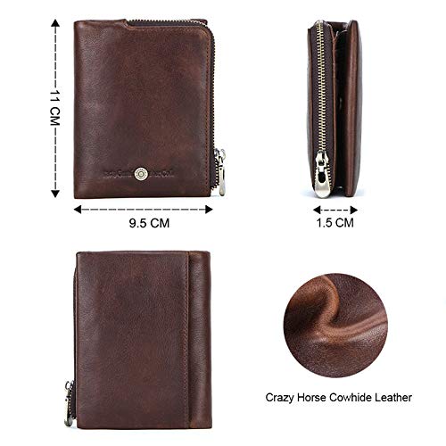 Nueva Billetera pequeña para Hombre,   billeteras, Monedero, Calidad, Corta, para Hombre, Bolsa de Dinero, Cuero de Vaca    Rifd, Caja de café, a1