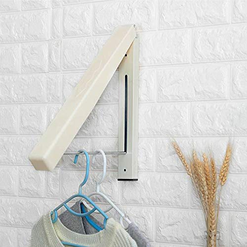 Nuluxi Abatible Percha Ropa Organizador Colgador de Ropa Abatible para Tendedero Perchero de Pared Plegable Abatible Aluminio Espacios Pequeños,Cuartos de Baño o Terraza (Beige,1Piezas)